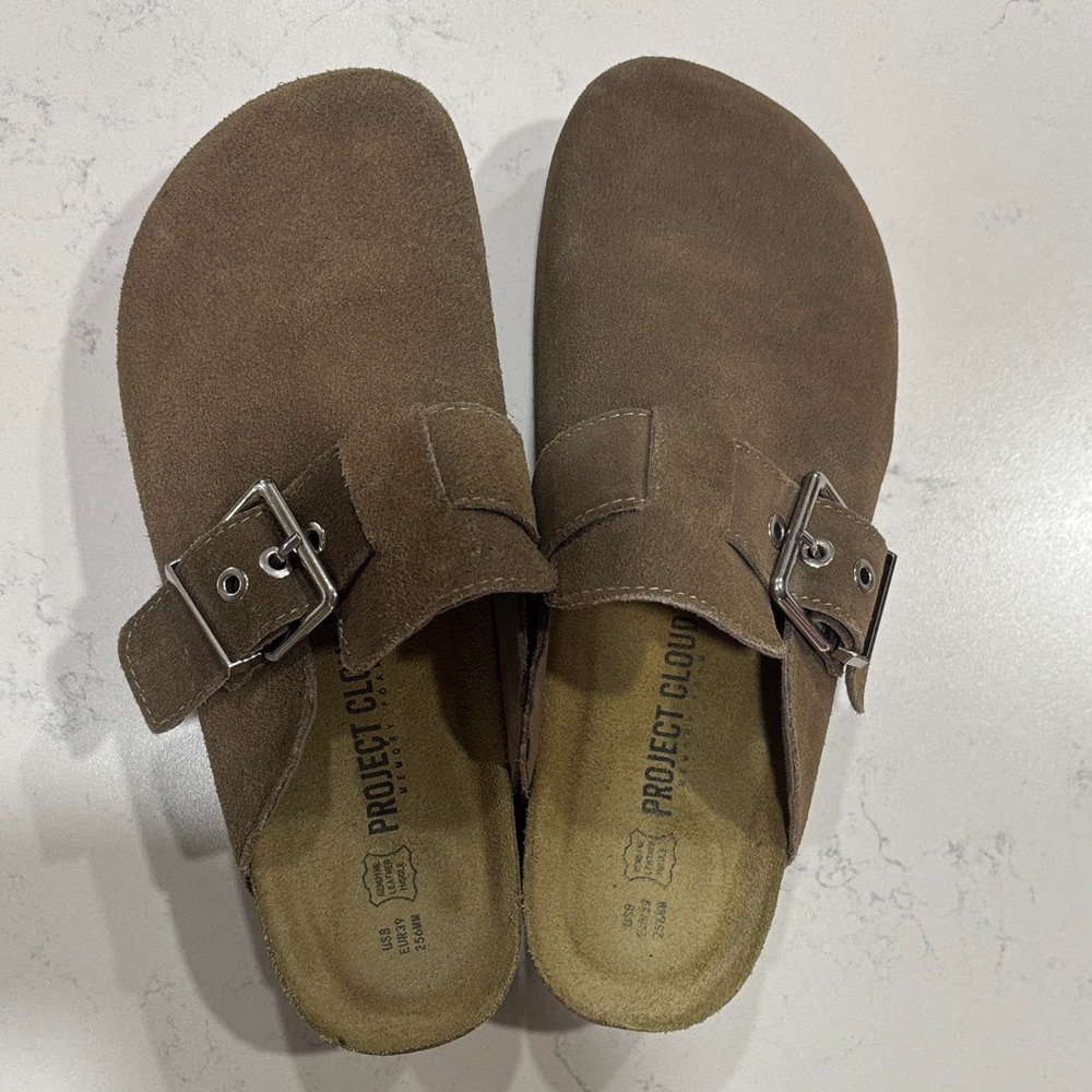 Project Cloud Brown Suede Mules